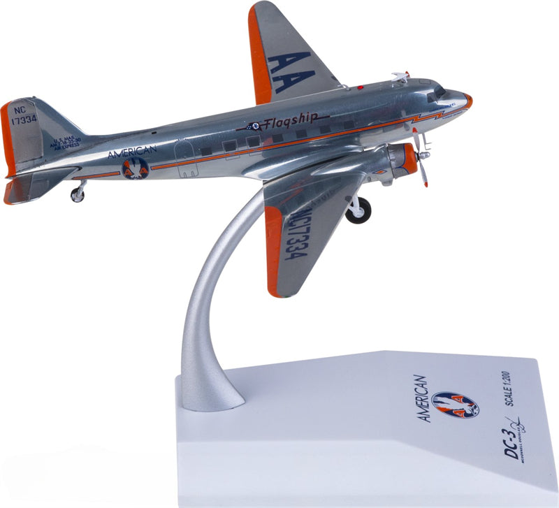 JC Wings American Airlines for Douglas DC-3 NC17334 1:200 Airplane Pre-built Airliner Model Display