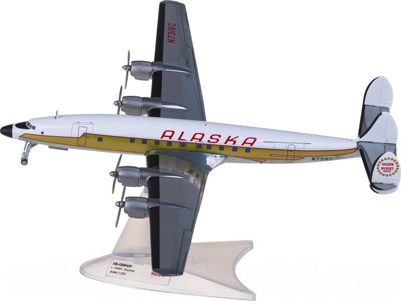 Herpa Alaska Airlines for Lockheed L-1649A for Starliner N7316C 1:200 Airplane Pre-built Airliner Model Display