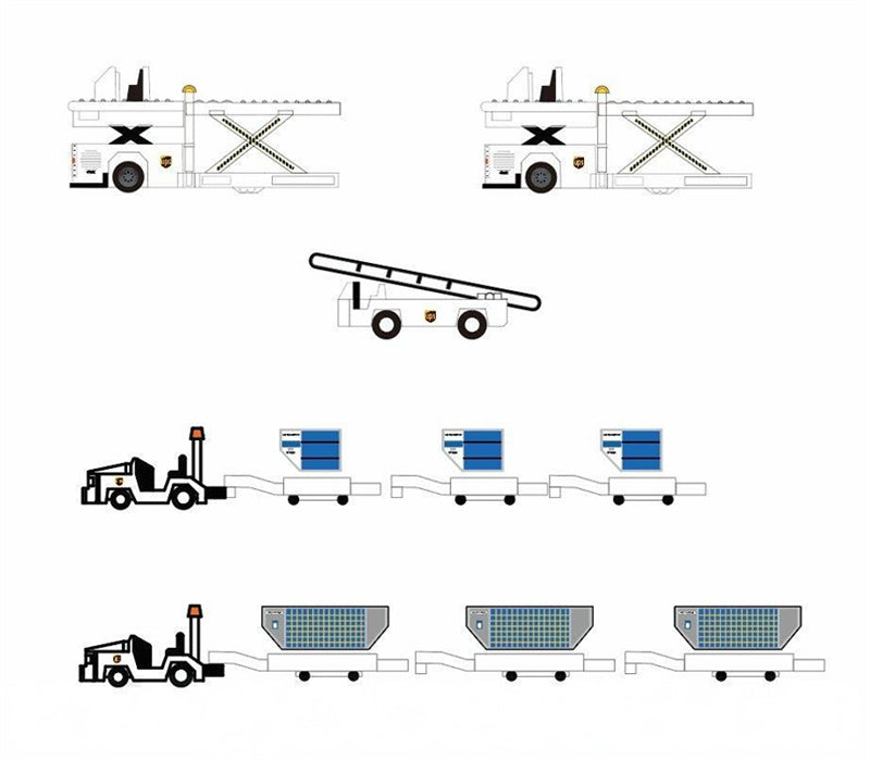 Fantasy Wings UPS for GSE Cargo Container set 1:400 Accessory Pre-built Airliner Model Display