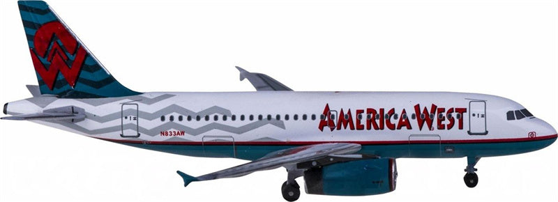 AeroClassics America West Airlines for Airbus A319 N833AW 1:400 Airplane Pre-built Airliner Model Display