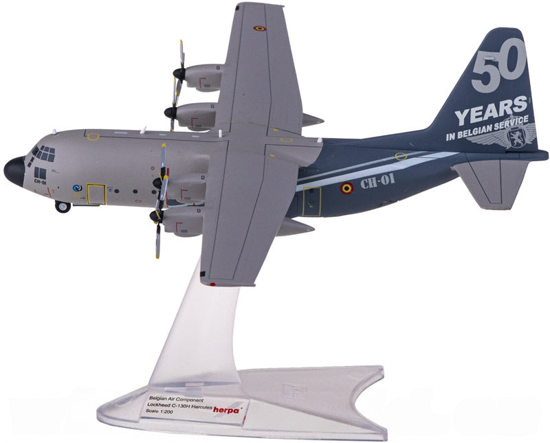 Herpa Belgian Air Component for Lockheed C-130H for Hercules CH-01 1:200 Aircraft Pre-built Airliner Model Display
