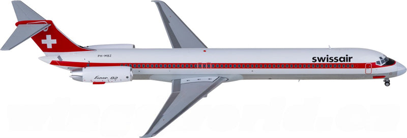 JC Wings Swissair for McDonnell Douglas MD-82 PH-MBZ 1:200 Airplane Pre-built Airliner Model Display