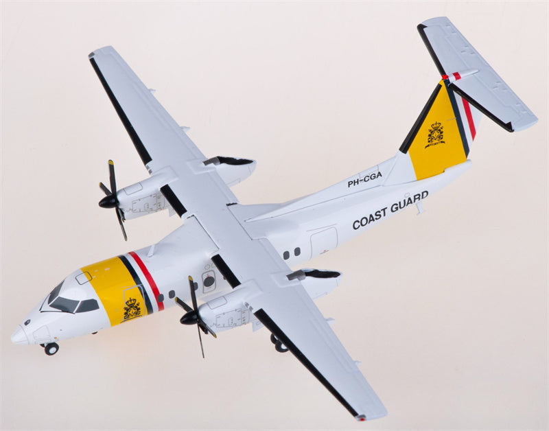 JC Wings Caribbean Coast Guard De for Havilland Canada DHC-8-100 PH-CGA 1:200 Airplane Pre-built Airliner Model Display