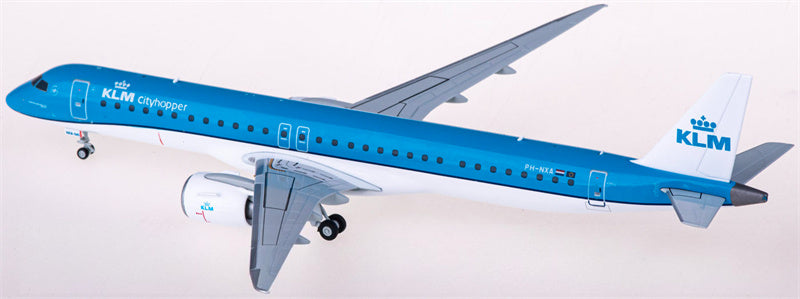 Herpa KLM for Embraer ERJ-195-E2 PH-NXA 1:200 Airplane Pre-built Airliner Model Display