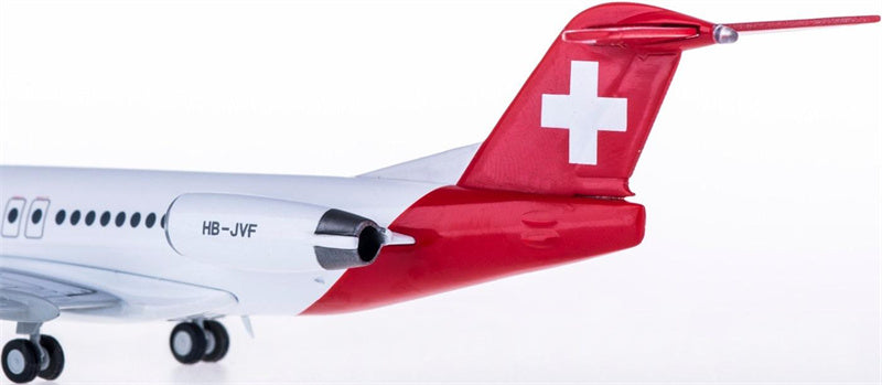 Herpa Helvetic Airways for Fokker 100 HB-JVF 1:200 Aircraft Pre-built Airliner Model Display