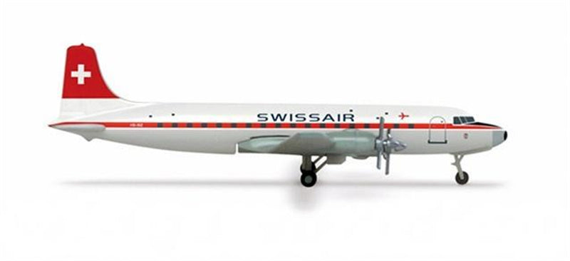 Herpa Swissair for Douglas DC-6B HB-IBZ 1:500 Aircraft Pre-built Airliner Model Display