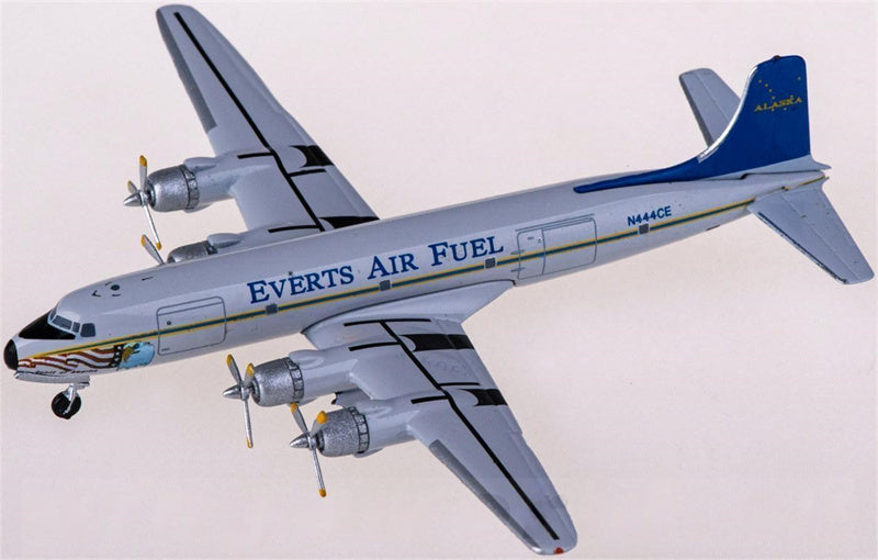 AeroClassics Everts Air Fuel for Douglas DC-6 N444CE 1:400 Airplane Pre-built Airliner Model Display