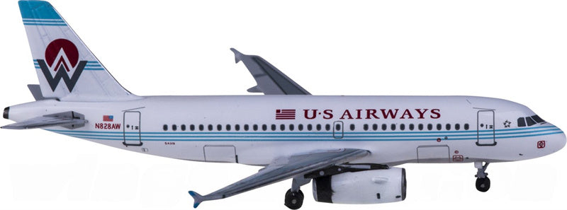 AeroClassics US Airways for Airbus A319 N828AW America West Painting 1:400 Aircraft Pre-built Airliner Model Display