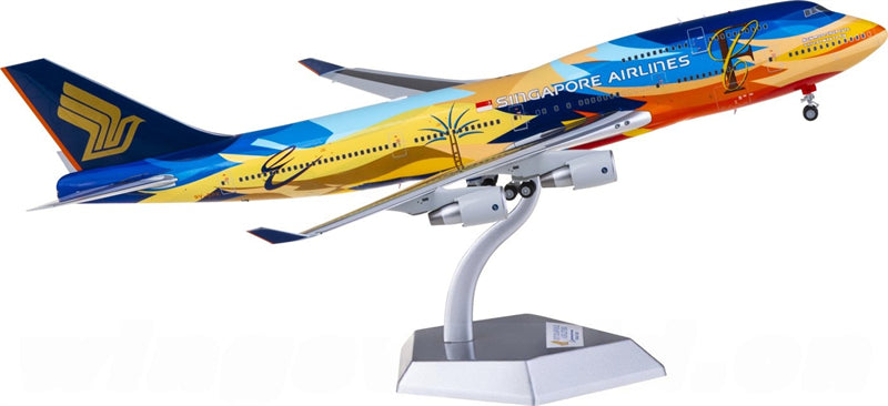 SQ Wings Singapore Airlines for Boeing 747-400 9V-SPK 1:200 Airplane Pre-built Airliner Model Display