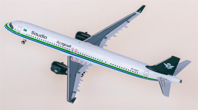Panda Model Saudia Airlines for Airbus A321neo HZ-ASAC 1:400 Airplane Pre-built Airliner Model Display