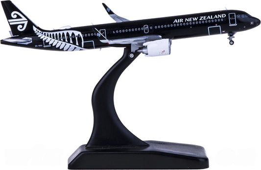 JC Wings Air New Zealand for Airbus A321neo ZK-NNA Black Painting 1:400 Airplane Pre-built  Airliner Model Display