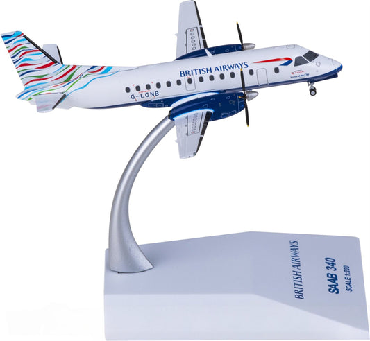 JC Wings British Airways for Saab 340B G-LGNB 1:200 Airplane Pre-built Airliner Model Display