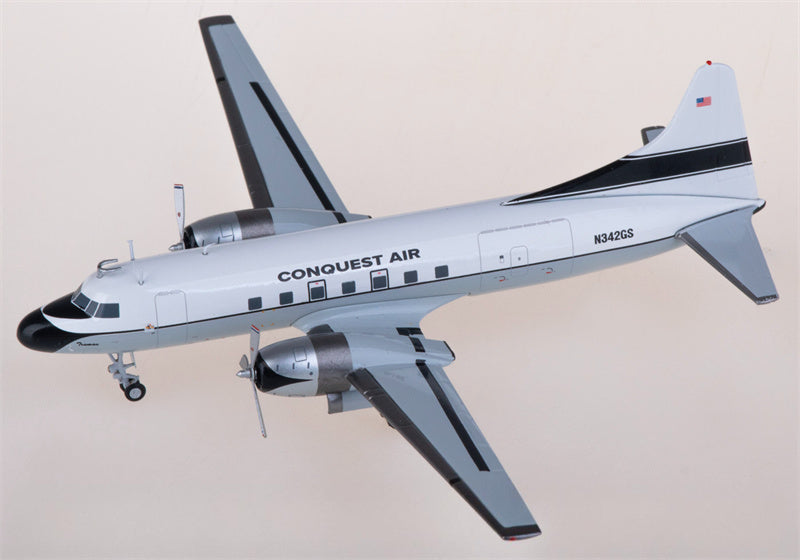 Geminijets Conquest Air Cargo for Convair CV-340 C-131F Samaritan N342GS 1:200 Aircraft Pre-built  Airliner Model Display