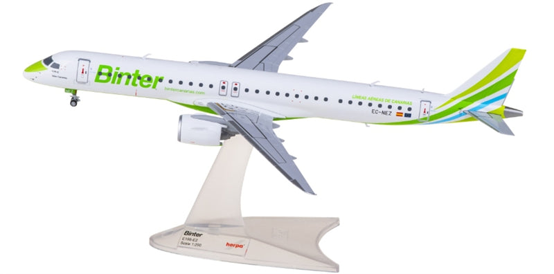 Herpa Binter Canarias for Embraer for ERJ-195-E2 EC-NEZ 1:200 Airplane Pre-built  Airliner Model Display