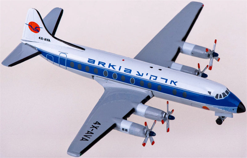 AeroClassics Arkia for Vickers for Viscount 800 4X-AVA 1:400 Airplane Pre-built  Airliner Model Display