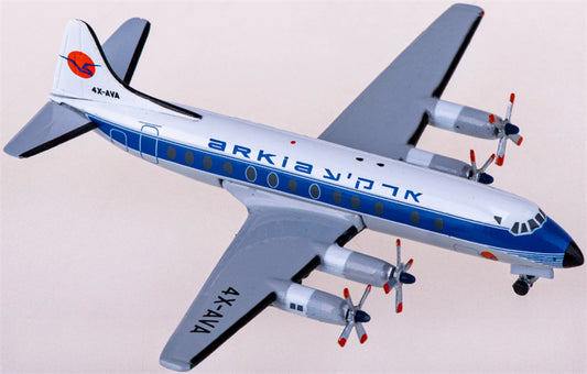 AeroClassics Arkia for Vickers for Viscount 800 4X-AVA 1:400 Airplane Pre-built  Airliner Model Display