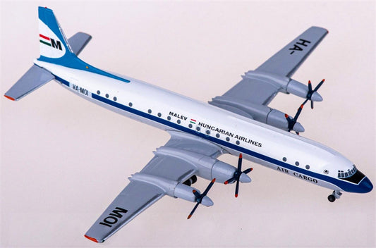 AeroClassics Malev for Ilyushin Il-18 HA-MOI Air Cargo 1:400 Airplane Pre-built  Airliner Model Display