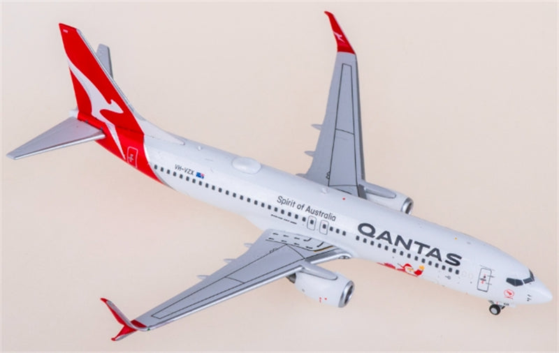 Panda Model Qantas Airways for Boeing 737-800 VH-VZX 1:400 Aircraft Pre-built  Airliner Model Display