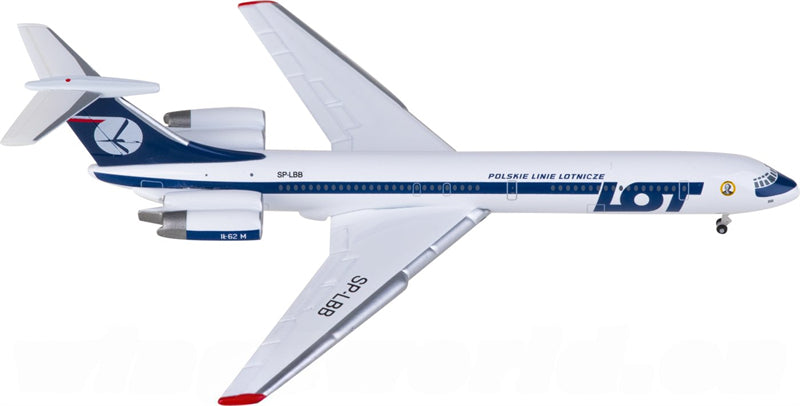Herpa LOT for Ilyushin IL-62M SP-LBB 1:500 Airplane Pre-built Airliner Model Display