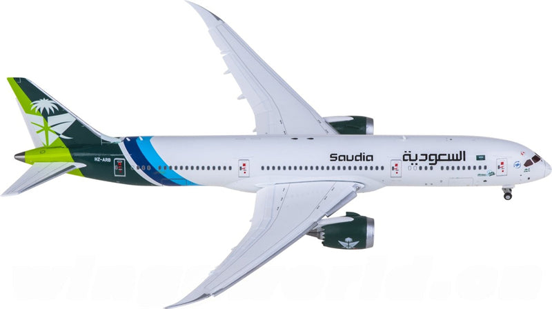 Geminijets Saudia for Boeing 787-9 HZ-ARB Flaps Down 1:400 Airplane Pre-built  Airliner Model Display