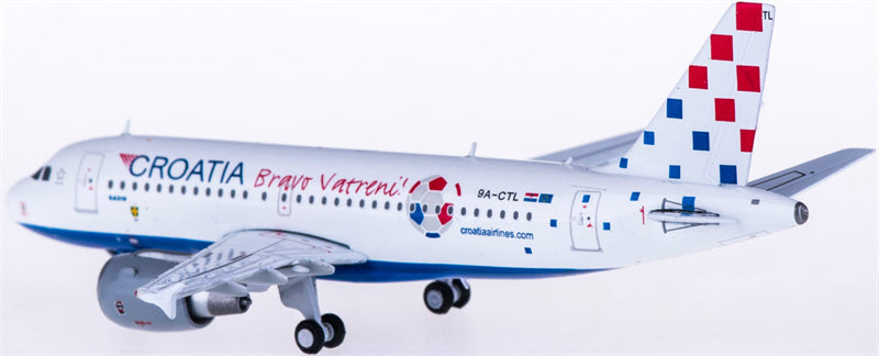 JC Wings Croatia Airlines for Airbus A319 9A-CTL Bravo Vatreni 1:400 Airplane Pre-built  Airliner Model Display