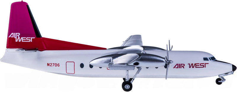 AeroClassics Air West for Fokker F-27 N2706 1:200 Aircraft Pre-built  Airliner Model Display