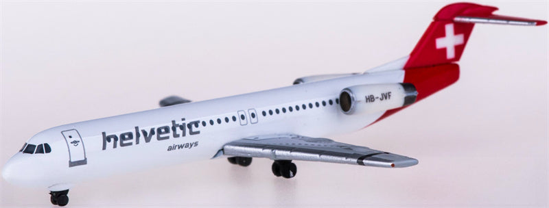 Herpa Helvetic Airways for Fokker 100 HB-JVF 1:500 Aircraft Pre-built  Airliner Model Display