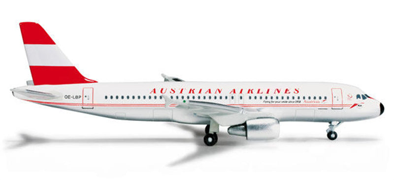 Herpa Austrian Airlines for Airbus A320 OE-LBP 1:500 Airplane Pre-built  Airliner Model Display