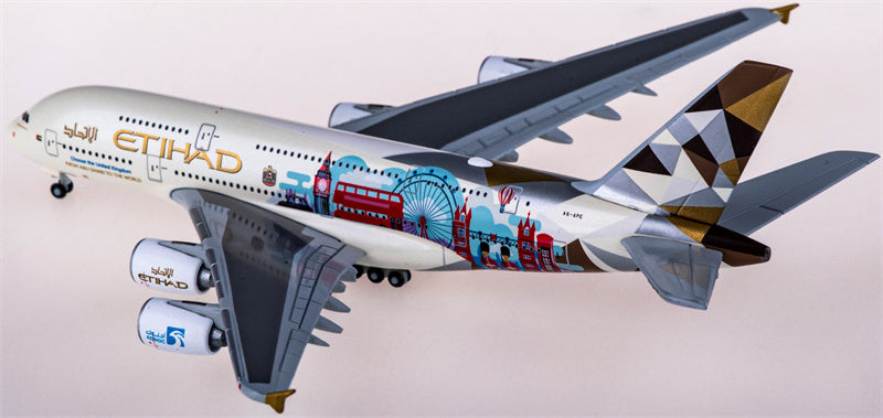 Herpa Etihad Airways for Airbus A380 A6-APE Choose the United Kingdom 1:500 Airplane Pre-built  Airliner Model Display