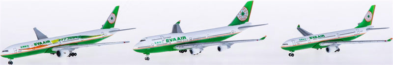 Hogan Eva Air for Airbus A330-200 for Boeing 747-400 for Boeing 777-300ER 3pcs a set 1:1000 Aircraft Pre-built  Airliner Model Display