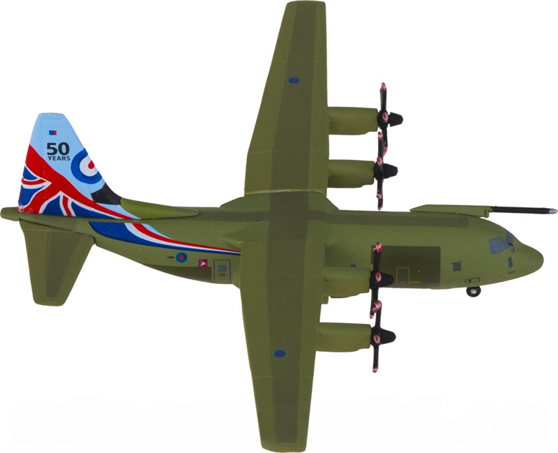 Herpa RAF for Lockheed C-130J for Super Hercules ZH883 1:500 Airplane Pre-built Airliner Model Display