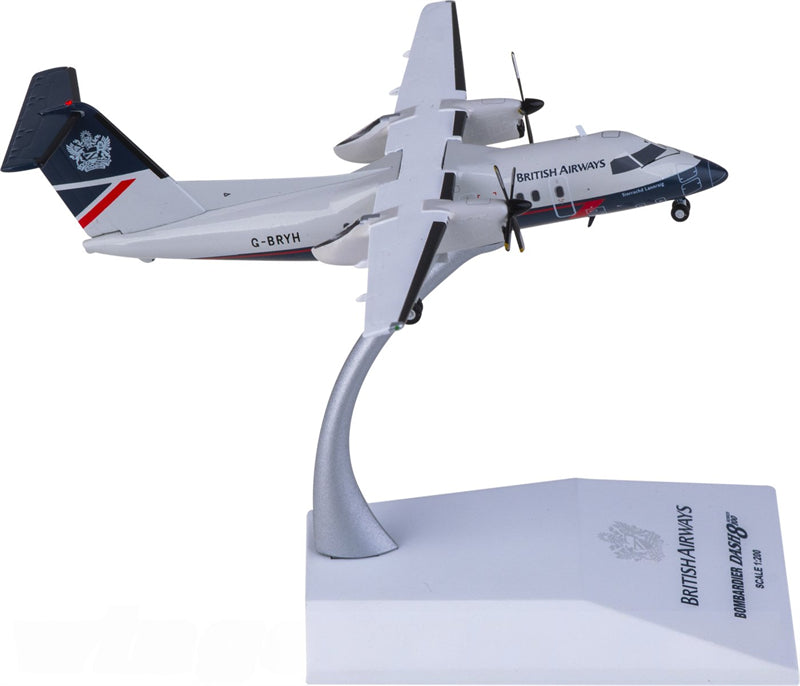 JC Wings British Airways for De Havilland Canada for DHC-8-100 G-BRYH 1:200 Airplane Pre-built Airliner Model Display