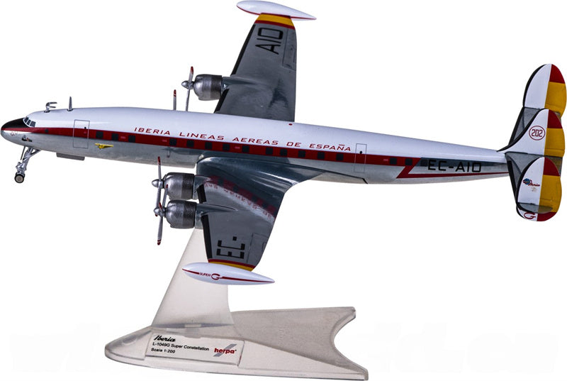 Herpa Iberia for Lockheed L-1049G EC-AIO 1:200 Airplane Pre-built  Airliner Model Display