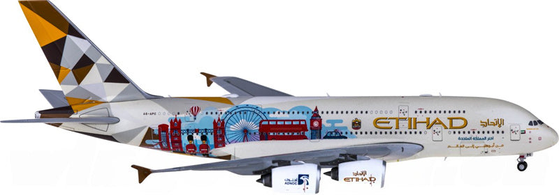JC Wings Etihad Airways for Airbus A380 A6-APC Choose the United Kingdom 1:400 Airplane Pre-built  Airliner Model Display