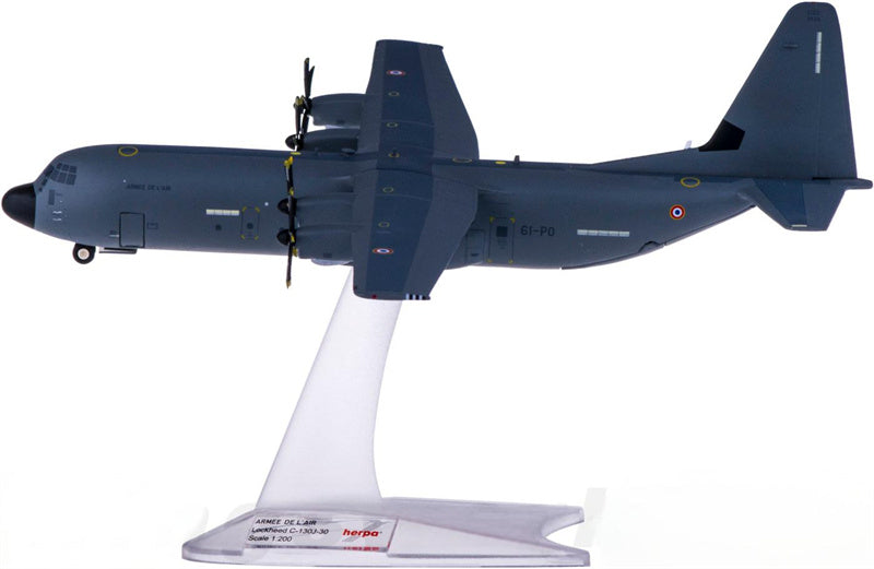 Herpa French Air Force for Lockheed for Martin C-130J-30 Super for Hercules 61-PO 1:200 Airplane Pre-built  Airliner Model Display