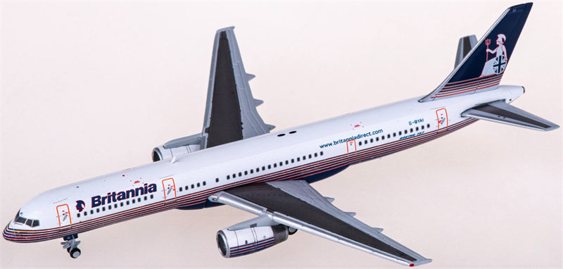 JC Wings Britannia for Boeing 757-200 G-BYAI 1:400 Airplane Pre-built Airliner Model Display