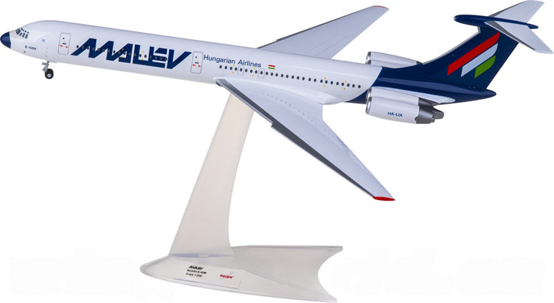 Herpa Malev for Ilyushin IL-62M HA-LIA 1:200 Airplane Pre-built Airliner Model Display
