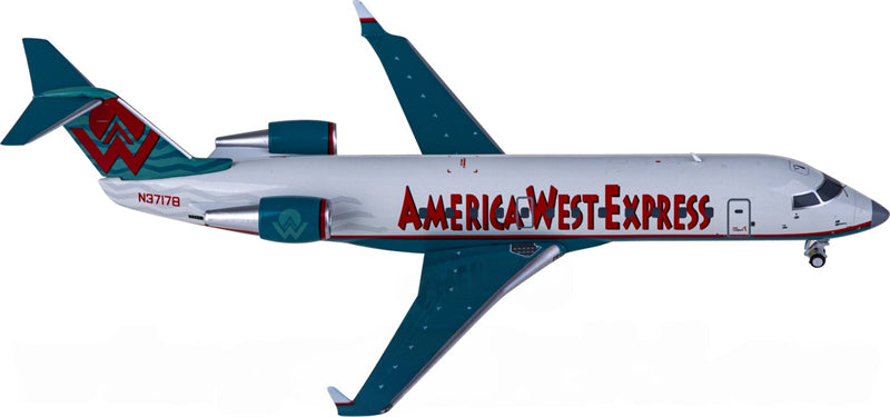 NG Models America West Airlines for Bombardier CRJ200LR N37178 1:200 Airplane Pre-built Airliner Model Display