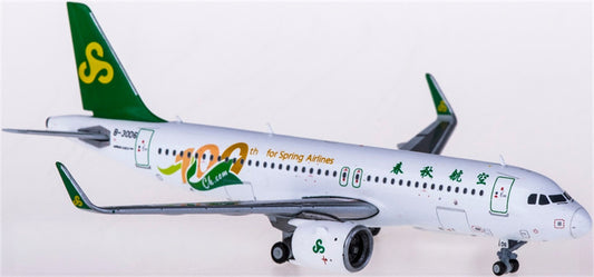 JC Wings Spring Airlines for Airbus A320neo B-30D6 100th 1:400 Airplane Pre-built  Airliner Model Display