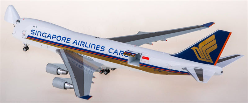 SQ Wings Singapore Airlines for Boeing 747-400F 9V-SFI Open Door Freighter 1:200 Airplane Pre-built  Airliner Model Display
