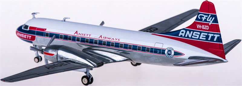 Herpa Ansett Airways for Convair CV-340 VH-BZD 1:200 Airplane Pre-built  Airliner Model Display