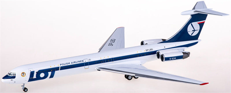 Herpa LOT for Ilyushin IL-62M SP-LBD 1:200 Airplane Pre-built  Airliner Model Display