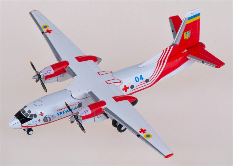 JC Wings Ukrainian Air Force for Antonov An-26 04 1:400 Airplane Pre-built Airliner Model Display