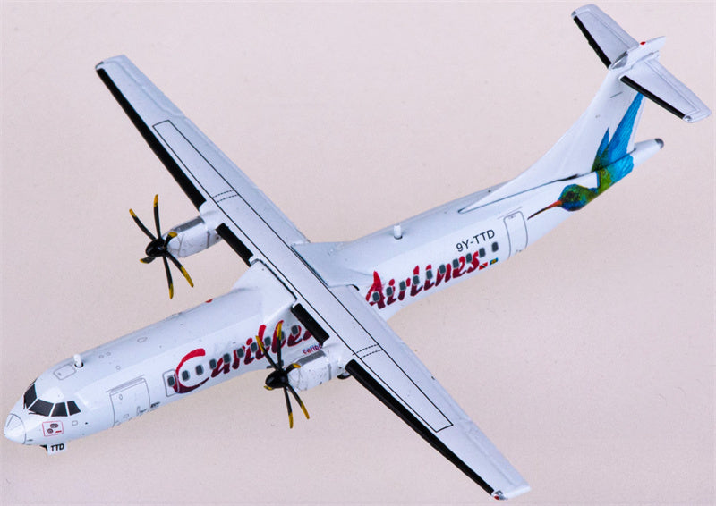 JC Wings Caribbean Airlines for ATR-72 9Y-TTD 1:400 Airplane Pre-built  Airliner Model Display