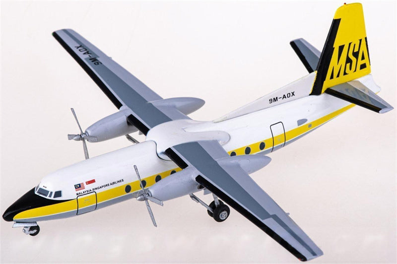 AeroClassics MSA for Fokker F-27 9M-AOX 1:200 Airplane Pre-built  Airliner Model Display