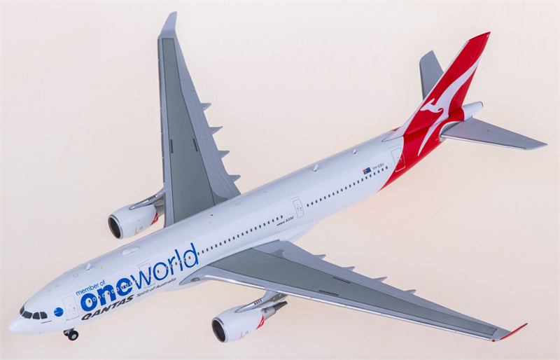 JC Wings Qantas Airways for Airbus A330-200 VH-EBV member of Oneworld 1:400 Airplane Pre-built Airliner Model Display