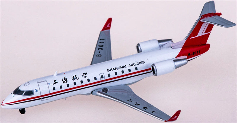 JC Wings Shanghai Airlines for Bombardier CRJ200ER B-3011 1:400 Airplane Pre-built  Airliner Model Display