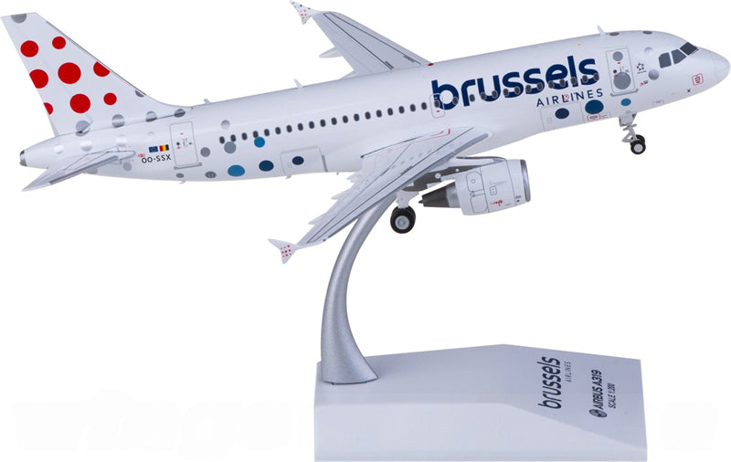 JC Wings Brussels Airlines for Airbus A319 OO-SSX 1:200 Airplane Pre-built Airliner Model Display