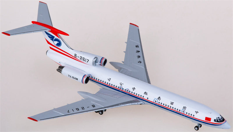 NG Models China Southwest Airlines for Tupolev TU-154M B-2617 1:400 Airplane Pre-built  Airliner Model Display