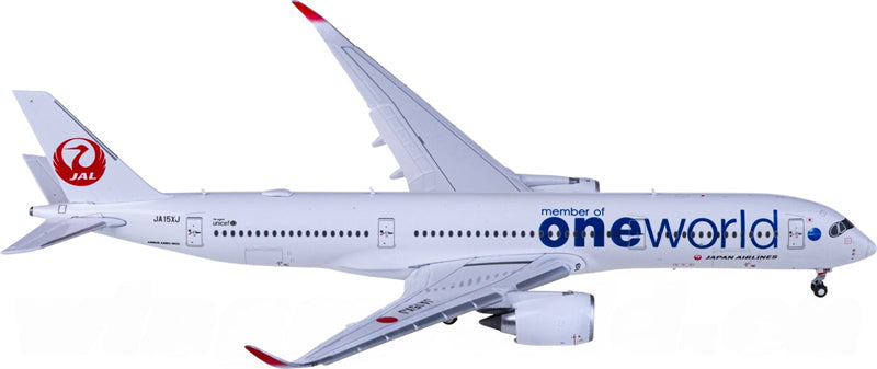 JC Wings Japan Airlines for Airbus A350-900XWB JA15XJ member of oneworld Flaps Down 1:400 Airplane Pre-built Airliner Model Display